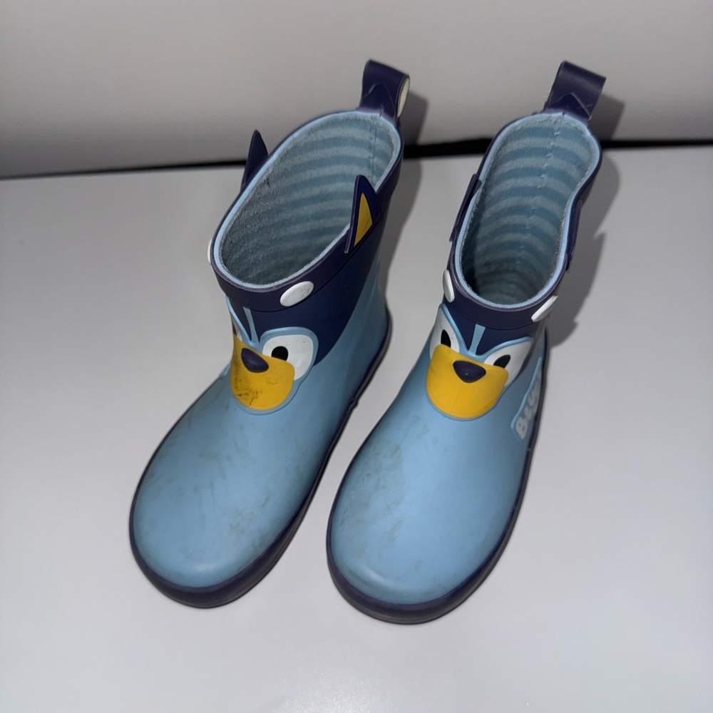 Blue Kids' Light Blue Character Rain Boots with Navy Trim - Picture 2 of 7